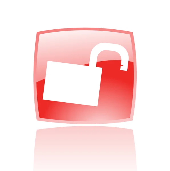 Glossy open red padlock — Stock Photo, Image