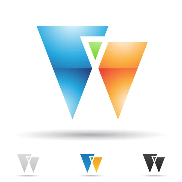 Abstract icon for letter W — Stock Photo, Image
