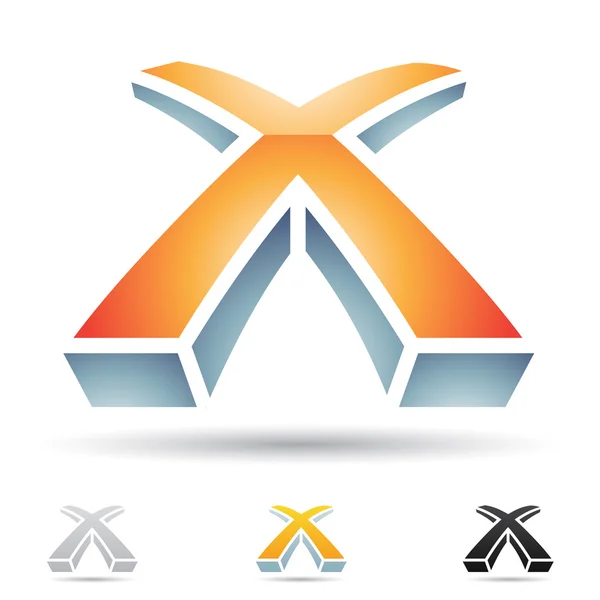 Abstrakt ikonen för bokstaven x — Stockfoto