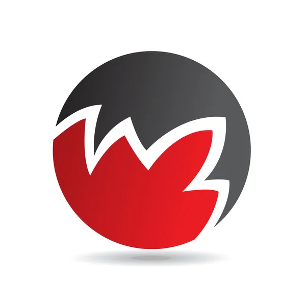 Icono rojo redondo logo —  Fotos de Stock