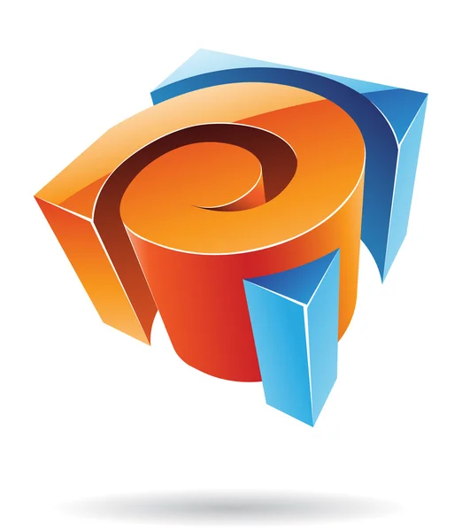 Abstraktes kubisches Logo-Symbol — Stockfoto
