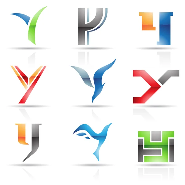 Блестящие иконы для буквы Y — стоковое фото