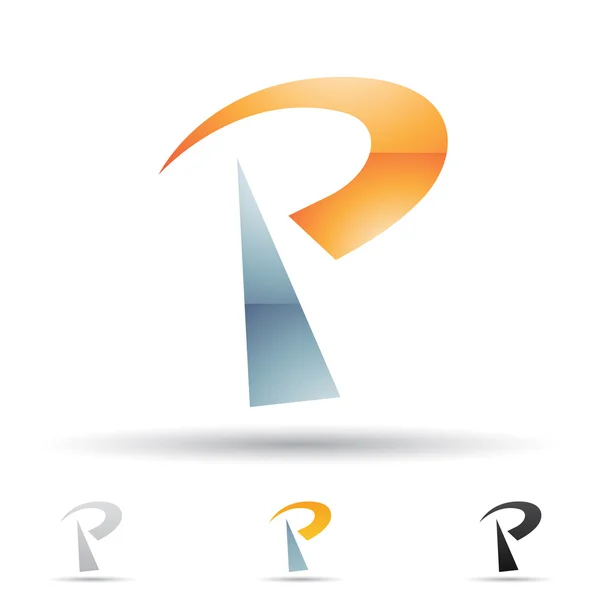 Streszczenie ikona na literę p — Zdjęcie stockowe