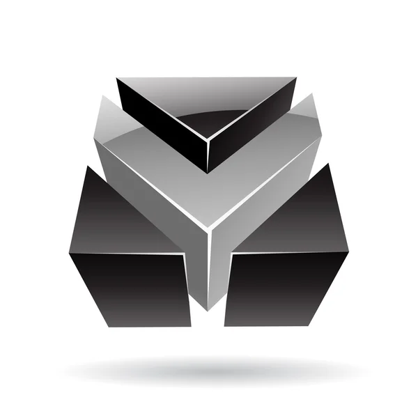 3D renkli küp logo simge — Stok fotoğraf