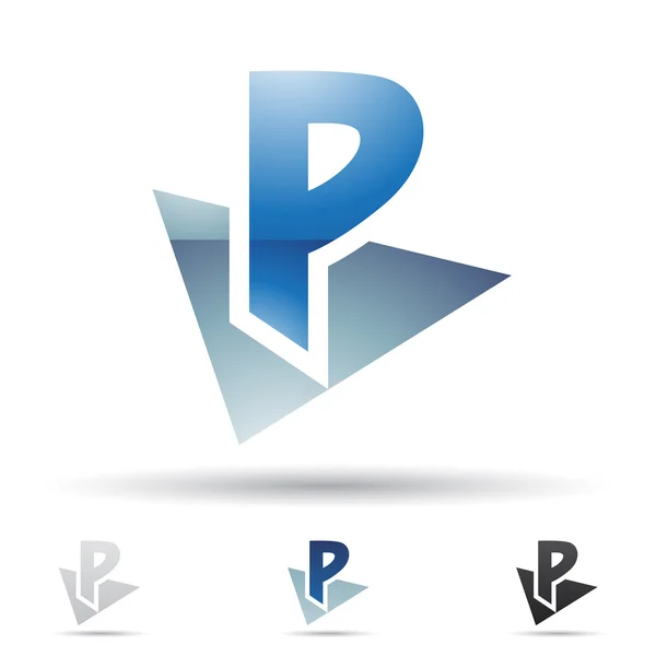 Abstracte pictogram voor letter p — Stockfoto