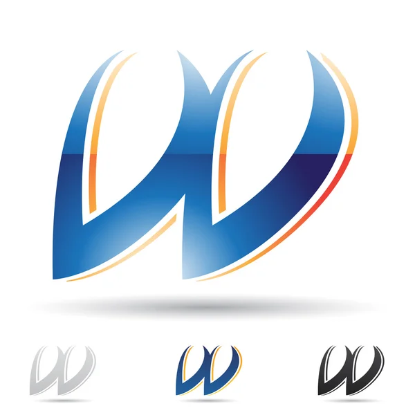 Abstract icon for letter W — Stock Photo, Image