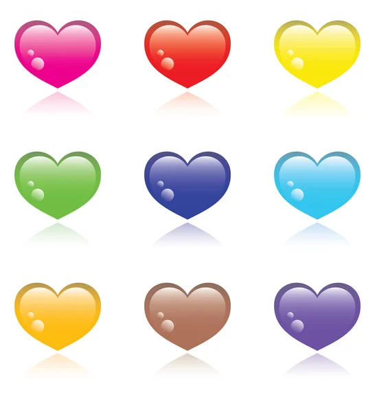 Colorful heart icons — Stock Photo, Image