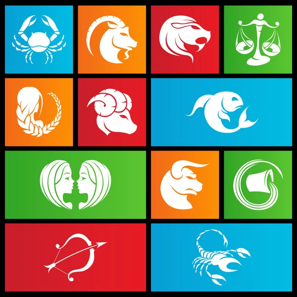 Metro style zodiac star signs — Stock Photo, Image