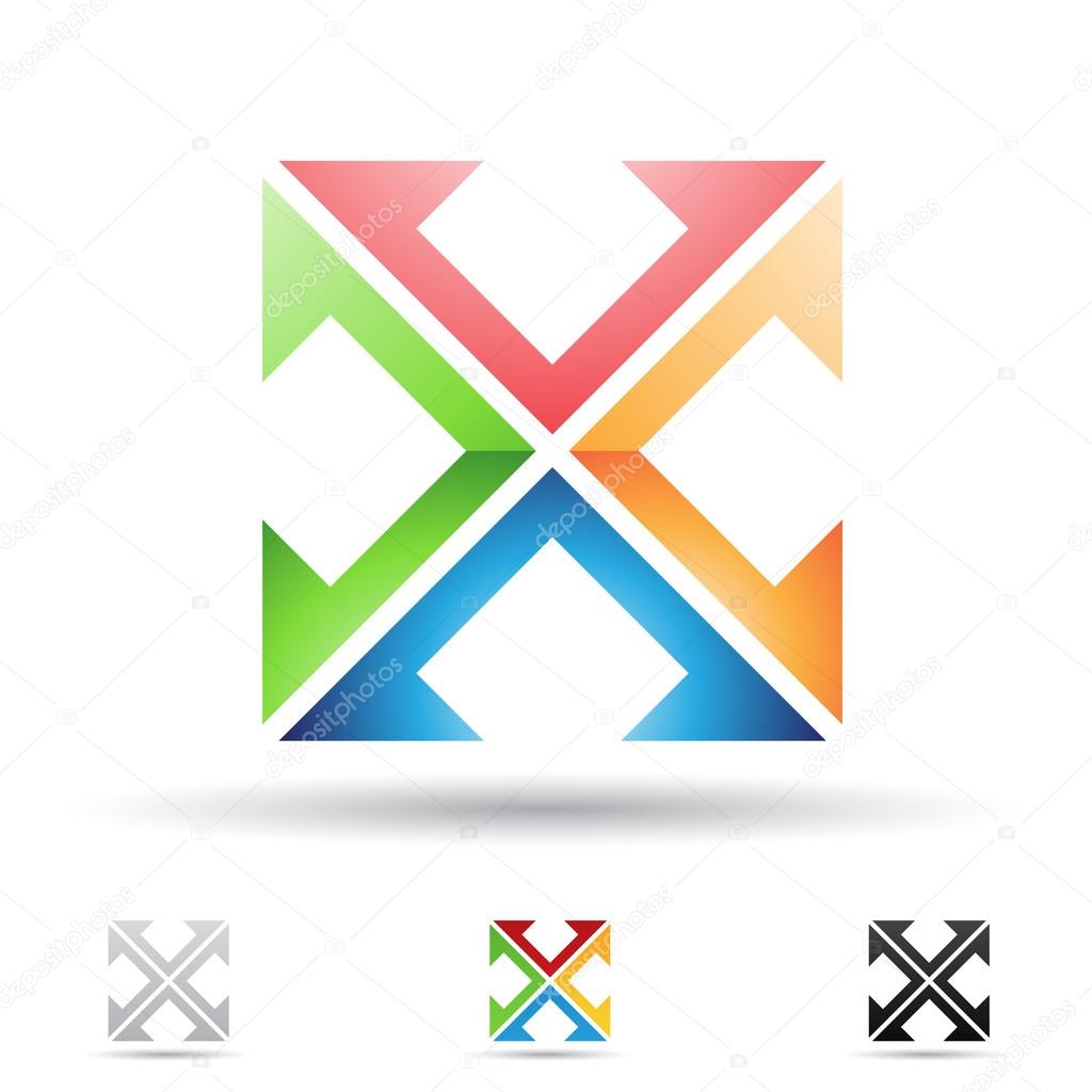 Illustration of abstract icons based on the letter X