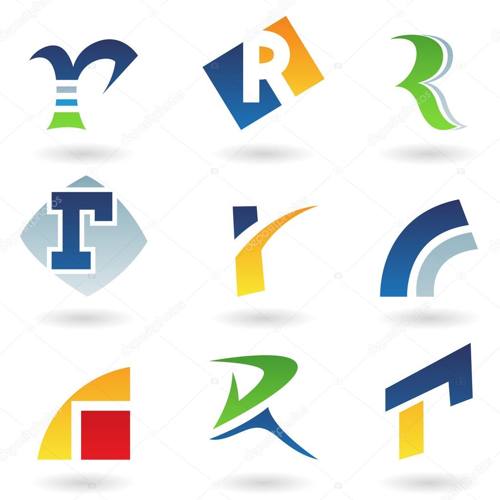 Illustration of abstract icons based on the letter R