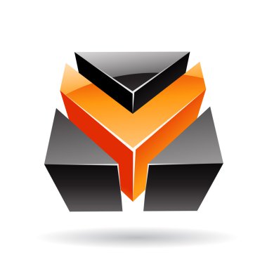 3D renkli küp logo simge