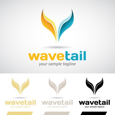 Sarı ve mavi balık Logo Simge kuyruk