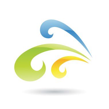 Sarı, yeşil ve mavi soyut simgesi