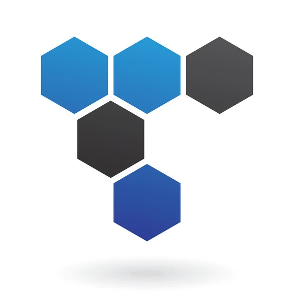 Icône logo nid d'abeille bleu et noir — Photo
