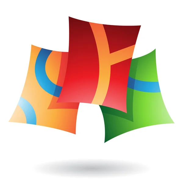 3D abstract logo pictogram — Stockfoto