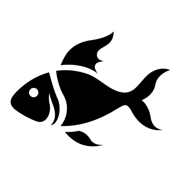 Icona di pesce cartone animato nero — Foto Stock