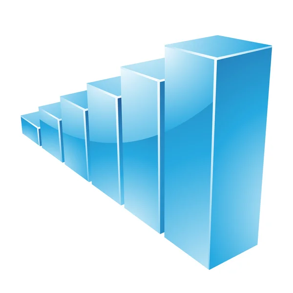 Modrý lesklý statistiky graf — Stock fotografie