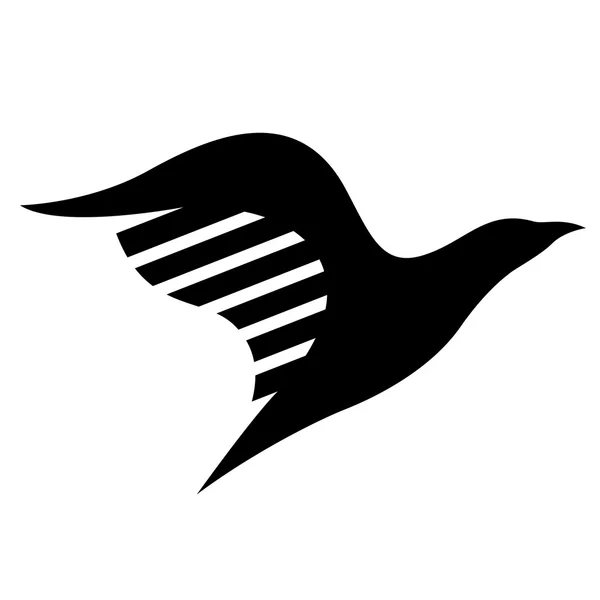 Icono de pájaro negro — Foto de Stock