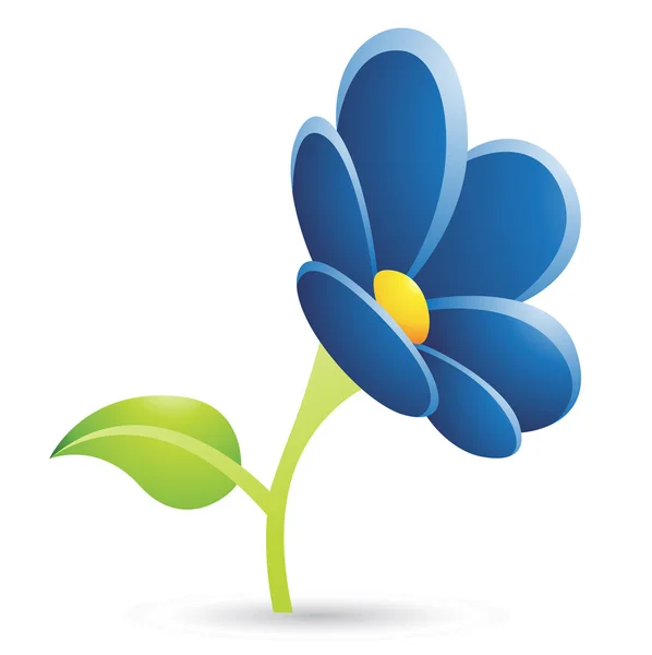 Ícone de flor azul escuro — Fotografia de Stock