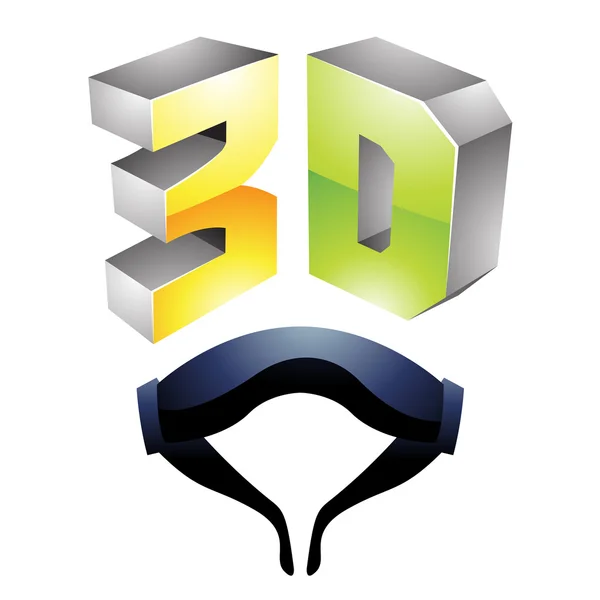 Símbolo de tecnología de visualización 3d — Foto de Stock