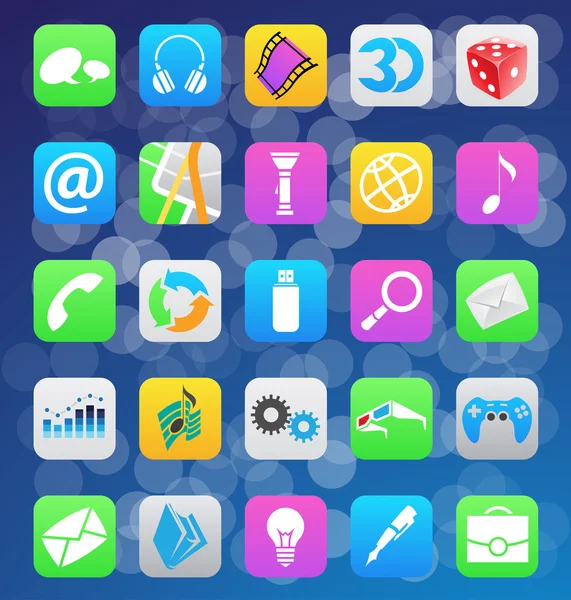 Ios 7 style mobile app icons — Zdjęcie stockowe