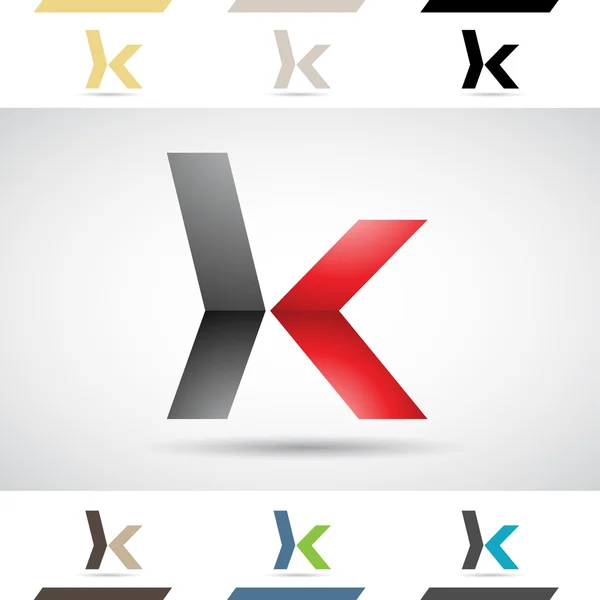 Logo former och ikoner av bokstaven K — Stockfoto
