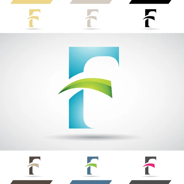 Formas do logotipo e ícones da letra F — Fotografia de Stock