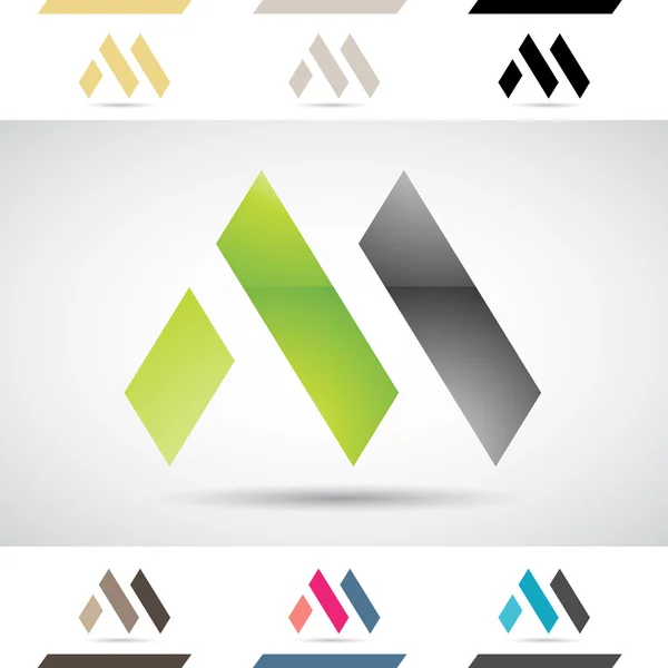 Formas do logotipo e ícones da letra M — Fotografia de Stock