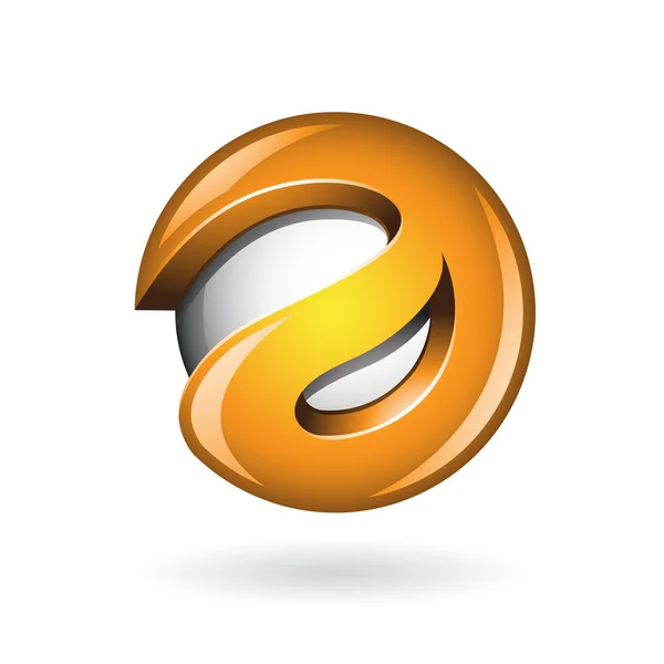 Round Glossy Letter A 3d Orange Logo Icon — Stock Photo, Image
