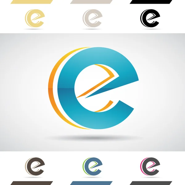 Formas do logotipo e ícones da letra E — Fotografia de Stock