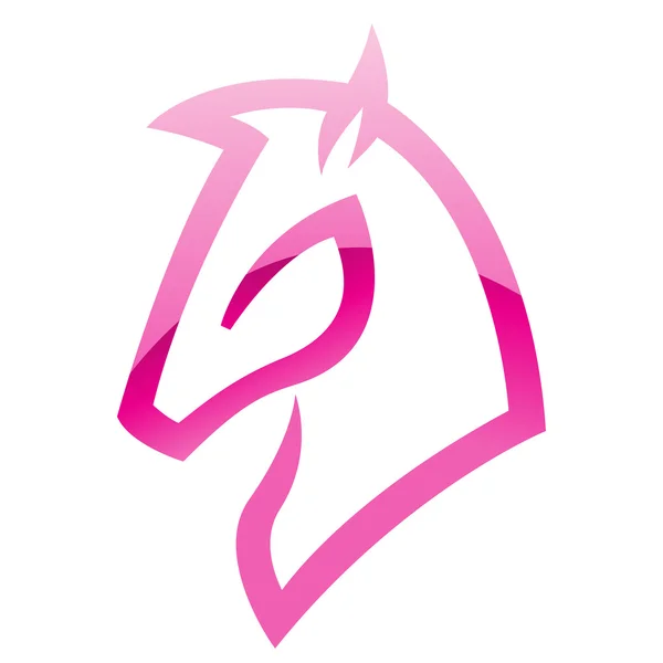 Pink Glossy Horse Icon — Stock Photo, Image