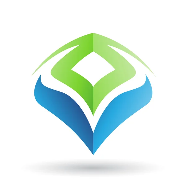 Zöld és kék absztrakt ikon — Stock Fotó