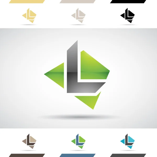 Formas do logotipo e ícones da letra L — Fotografia de Stock