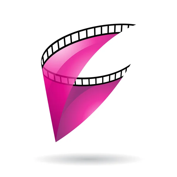 Magenta Transparent Film Reel Icon — Stock Photo, Image