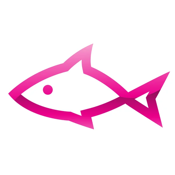 Icono de pescado rosa — Foto de Stock