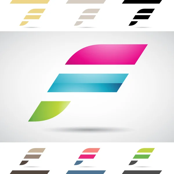 Logo şekiller ve simgelerin harf F — Stok fotoğraf