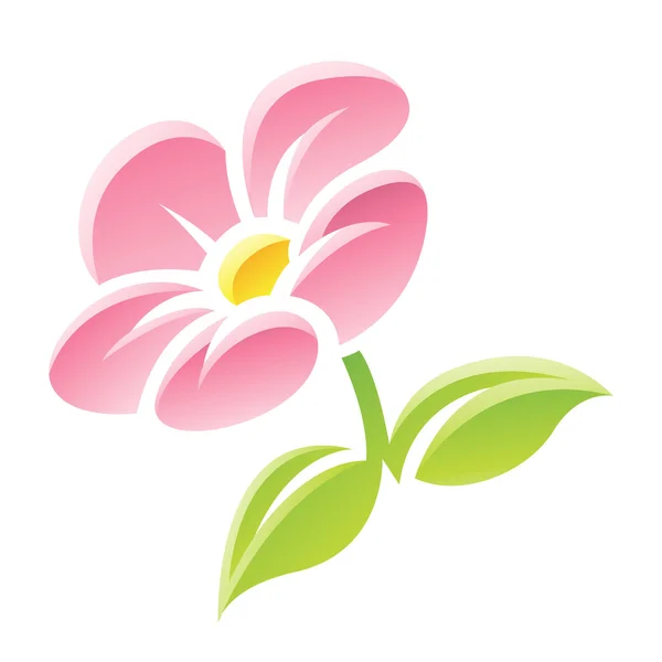 Roze bloem pictogram — Stockfoto