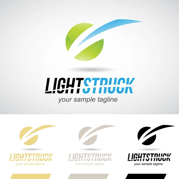 Zelené a modré ikony Logo lesklý Lightning Bolt — Stock fotografie