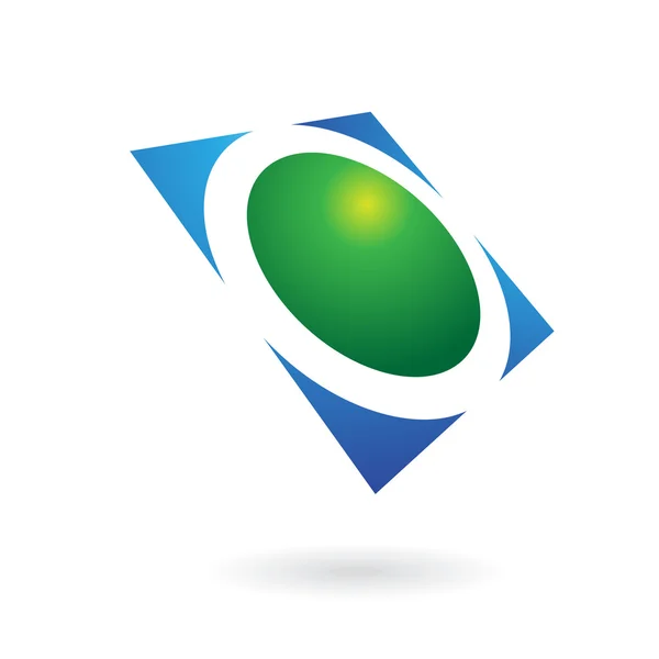 Green and blue glossy logo icon — Stock Photo, Image