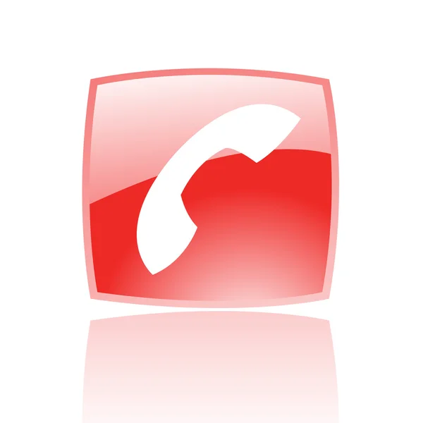 Lesklý červený telefon — Stock fotografie