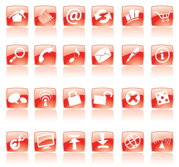 Red web icons — Stock Photo, Image