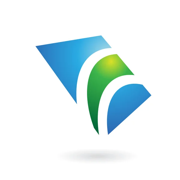 Groene en blauwe glanzende logo-pictogram — Stockfoto