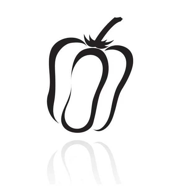 Line art black pepper — Stock Photo, Image