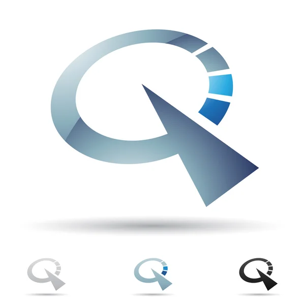 Restract icon for letter Q — стоковое фото