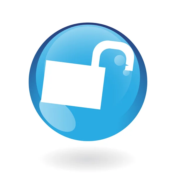 Glossy open blue padlock — Stock Photo, Image