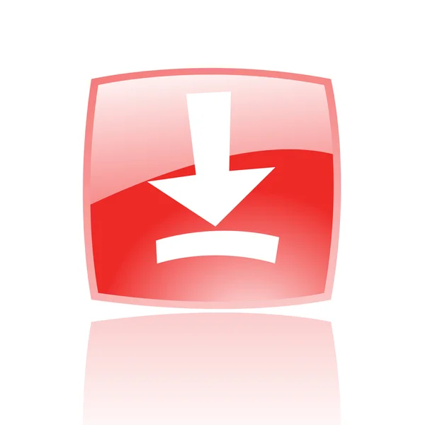 Red download button — Stock Photo, Image