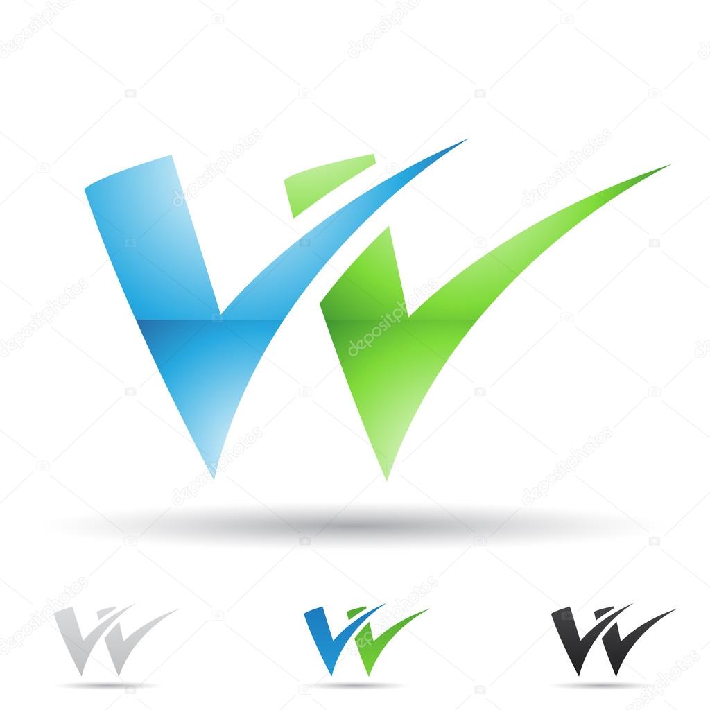 Illustration of abstract icons based on the letter W