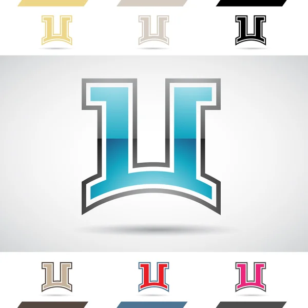 Formas do logotipo e ícones da letra U — Fotografia de Stock