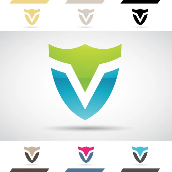 Λογότυπο σχήματα και εικόνες του γράμμα V — Φωτογραφία Αρχείου