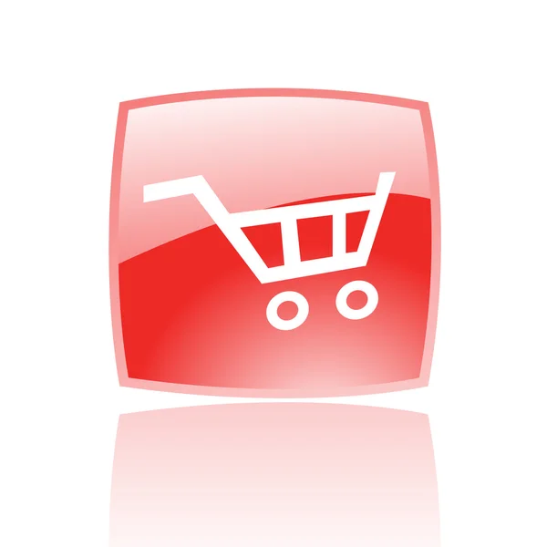 Red cart icon — Stock Photo, Image